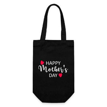 Bonne fête des mères Script Hearts - Sac à bouteille - noir - Devant