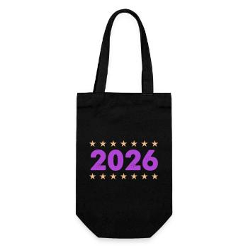 Année 2026 en violet avec des étoiles - Sac à bouteille - noir - Devant
