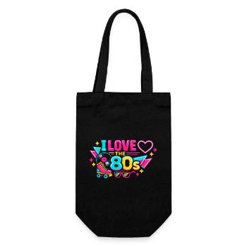 I love the 80s neon - Gift Bag for Bottles - black - Front