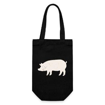 Cochon - Sac à bouteille - noir - Devant