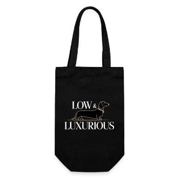 Low & Luxurious Dackel Design - Geschenkbeutel für Flaschen - Schwarz - Vorne
