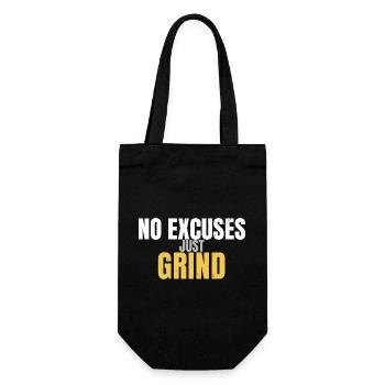 No Excuses Just Grind Motivational Gym - Gift Bag for Bottles - black - Front