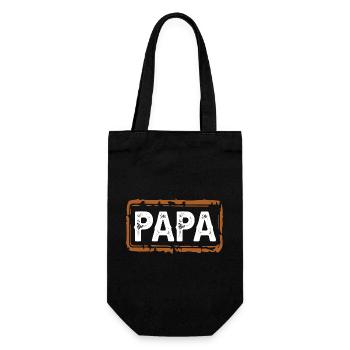 papa - Geschenkbeutel für Flaschen - Schwarz - Vorne