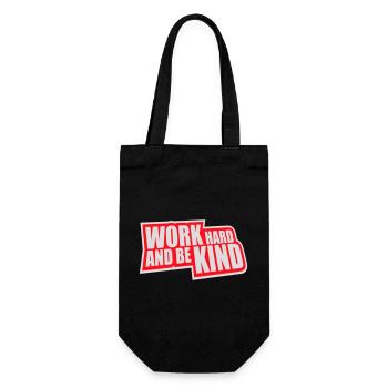 Work Hard And Be Kind Inspirierend Fleiß Güte Logo - Geschenkbeutel für Flaschen - Schwarz - Vorne