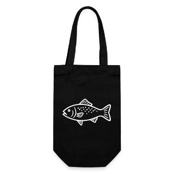 Pêcheur en cadeau de pêche blanche - Sac à bouteille - noir - Devant