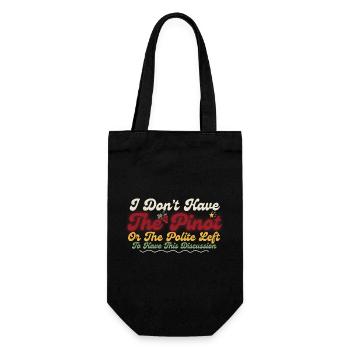 Pinot Left Polite Debate Humor - Gift Bag for Bottles - black - Front
