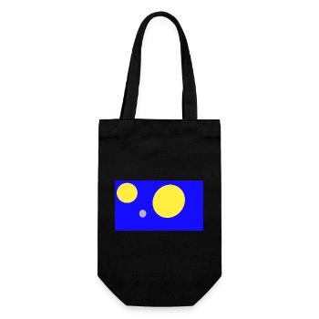 Blue Geometry Triple: Circles - Gift Bag for Bottles - black - Front
