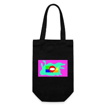 Geometric Color Block Collage Neon - Gift Bag for Bottles - black - Front