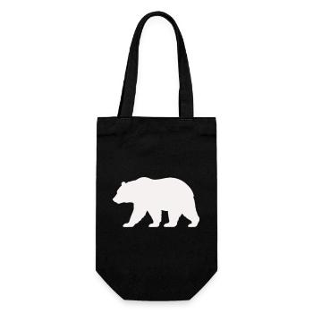 Silhouette d’ours - Sac à bouteille - noir - Devant