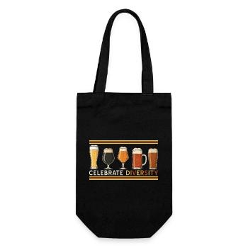 Craft Beer Vintage feiert Vielfalt und Hausbrauerei - Geschenkbeutel für Flaschen - Schwarz - Vorne