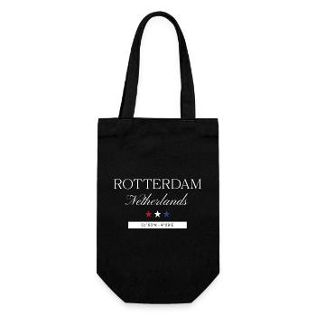Rotterdam Niederlande Souvenir – Reise minimalist - Geschenkbeutel für Flaschen - Schwarz - Vorne