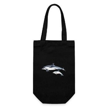 Striped dolphin - Striped dolphin - dauphin - Gift Bag for Bottles - black - Front