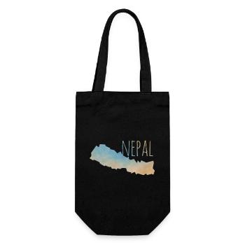 Nepal - Geschenkbeutel für Flaschen - Schwarz - Vorne