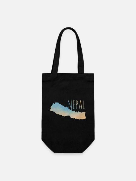 Nepal - Geschenkbeutel für Flaschen - Schwarz