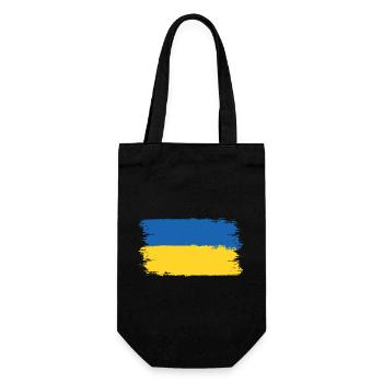 Ukraine -Bete für die Ukraine - Viva Ukraine - Geschenkbeutel für Flaschen - Schwarz - Vorne