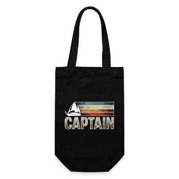 Captain Sailing Sailor Retro Vintage - Gift Bag for Bottles - black - Front