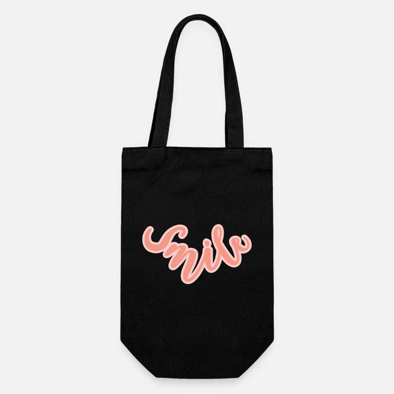smile - Geschenkbeutel für Flaschen - Schwarz