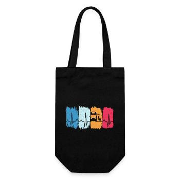 Motorhome heartbeat camping t-shirt - Gift Bag for Bottles - black - Front