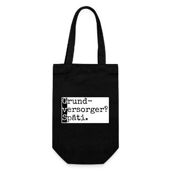 Grundversorger? Späti. GvS Berlin mit Humor lustig - Geschenkbeutel für Flaschen - Schwarz - Vorne
