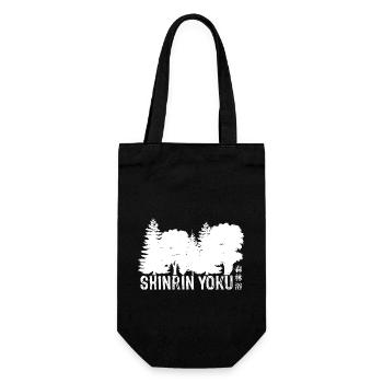 Shinrin yoku - Waldbaden - Waldmeditation - Geschenkbeutel für Flaschen - Schwarz - Vorne