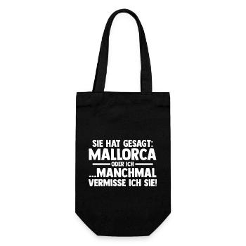 Party Urlaub Mallorca - Geschenkbeutel für Flaschen - Schwarz - Vorne