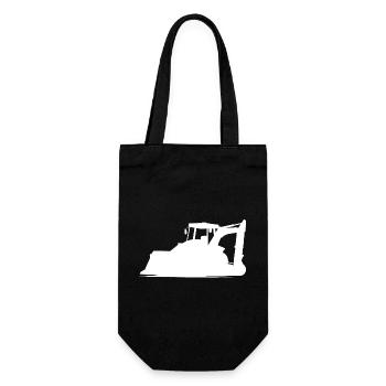 Excavator operator and construction equipment operator Silhouette – - Gift Bag for Bottles - black - Front