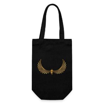 Mystical wings with golden details - Gift Bag for Bottles - black - Front