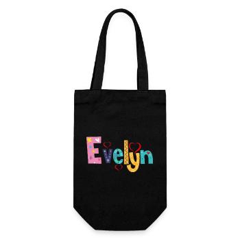 Personalisierter Evelyn-Name - Geschenkbeutel für Flaschen - Schwarz - Vorne