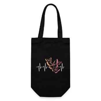 Heartbeat, Butterflies, Pulse, Nature, Colors, Nature - Gift Bag for Bottles - black - Front