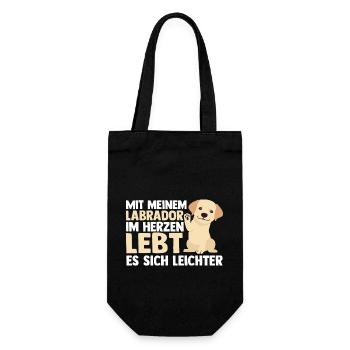 Hund Labrador - Geschenkbeutel für Flaschen - Schwarz - Vorne