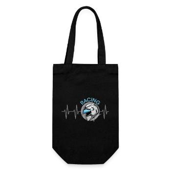 Motorcycle racing heartbeat illustration art icon - Gift Bag for Bottles - black - Front