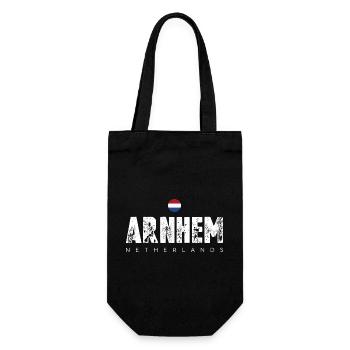 Arnhem Netherlands Distressed Text Logo - Gift Bag for Bottles - black - Front