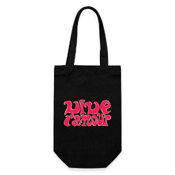 vive l'amour - long live love ! Sixties Typo - Gift Bag for Bottles - black - Front