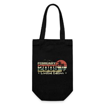 February Vintage 19th Anniversary Born 2005 Vibe - Gift Bag for Bottles - black - Front