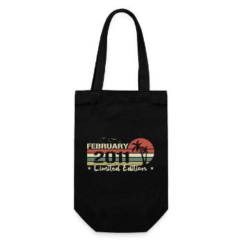 Februar Jahrgang 13. Jahrestag Geboren 2011 Vibe - Geschenkbeutel für Flaschen - Schwarz - Vorne