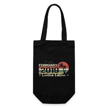 February Vintage 5th Anniversary Born 2019 Vibe - Gift Bag for Bottles - black - Front