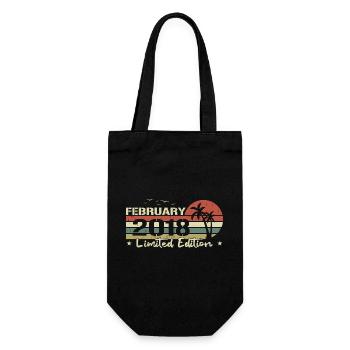 February Vintage 6th Anniversary Born 2018 Vibe - Gift Bag for Bottles - black - Front