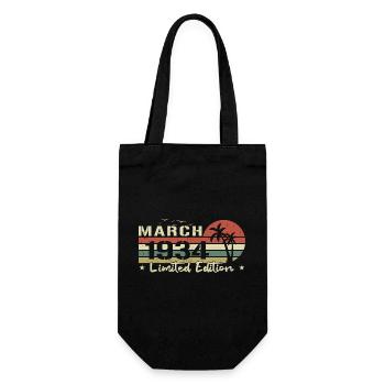 März Jahrgang 90. Jubiläum Geboren 1934 Vibe - Geschenkbeutel für Flaschen - Schwarz - Vorne