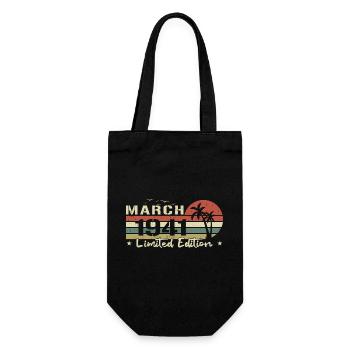 Jahrgang März 83. Geburtstag Geboren 1941 Vibe - Geschenkbeutel für Flaschen - Schwarz - Vorne