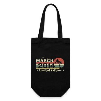 Jahrgang März 10th Anniversary Born 2014 Vibe - Geschenkbeutel für Flaschen - Schwarz - Vorne