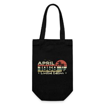 April Vintage 55th Anniversary Born 1969 Vibe - Gift Bag for Bottles - black - Front