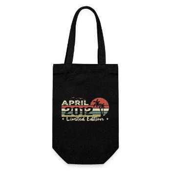 Jahrgang April 12th Anniversary Geboren 2012 Vibe - Geschenkbeutel für Flaschen - Schwarz - Vorne