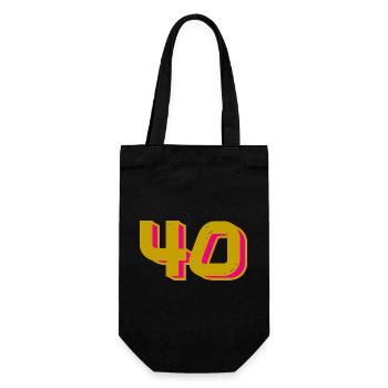 40. 40 YEARS. 40th ANNIVERSARY. 40TH ANNIVERSARY. - Gift Bag for Bottles - black - Front