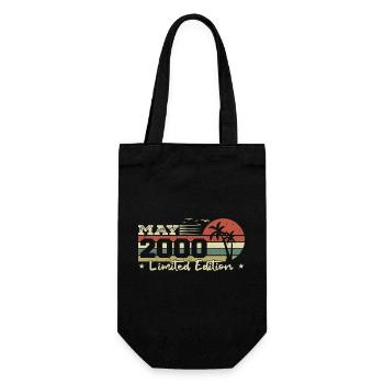 May Vintage 24th Anniversary Born 2000 Vibe - Gift Bag for Bottles - black - Front