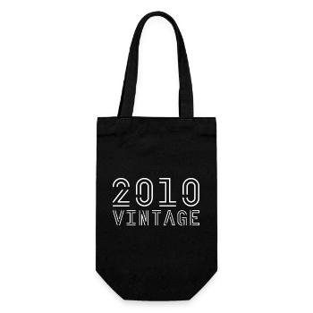 2010 Jahrgang Vintage 2010 Geburtstag 2010 retro - Geschenkbeutel für Flaschen - Schwarz - Vorne