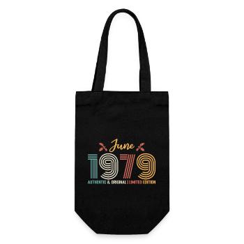 Juin 1979 anniversaire Juin 1979 Juin rétro - Sac à bouteille - noir - Devant