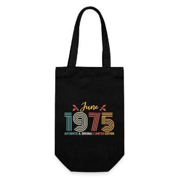 Juin 1975 anniversaire Juin 1975 Juin rétro - Sac à bouteille - noir - Devant