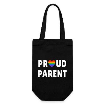 Fier parent LGBTQ Drapeau gay pride maman papa parent - Sac à bouteille - noir - Devant