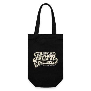 Born in August 1974 - Geburtstag - Geschenk - Geschenkbeutel für Flaschen - Schwarz - Vorne