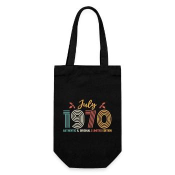July 1970 Birthday July 1970 July - Gift Bag for Bottles - black - Front